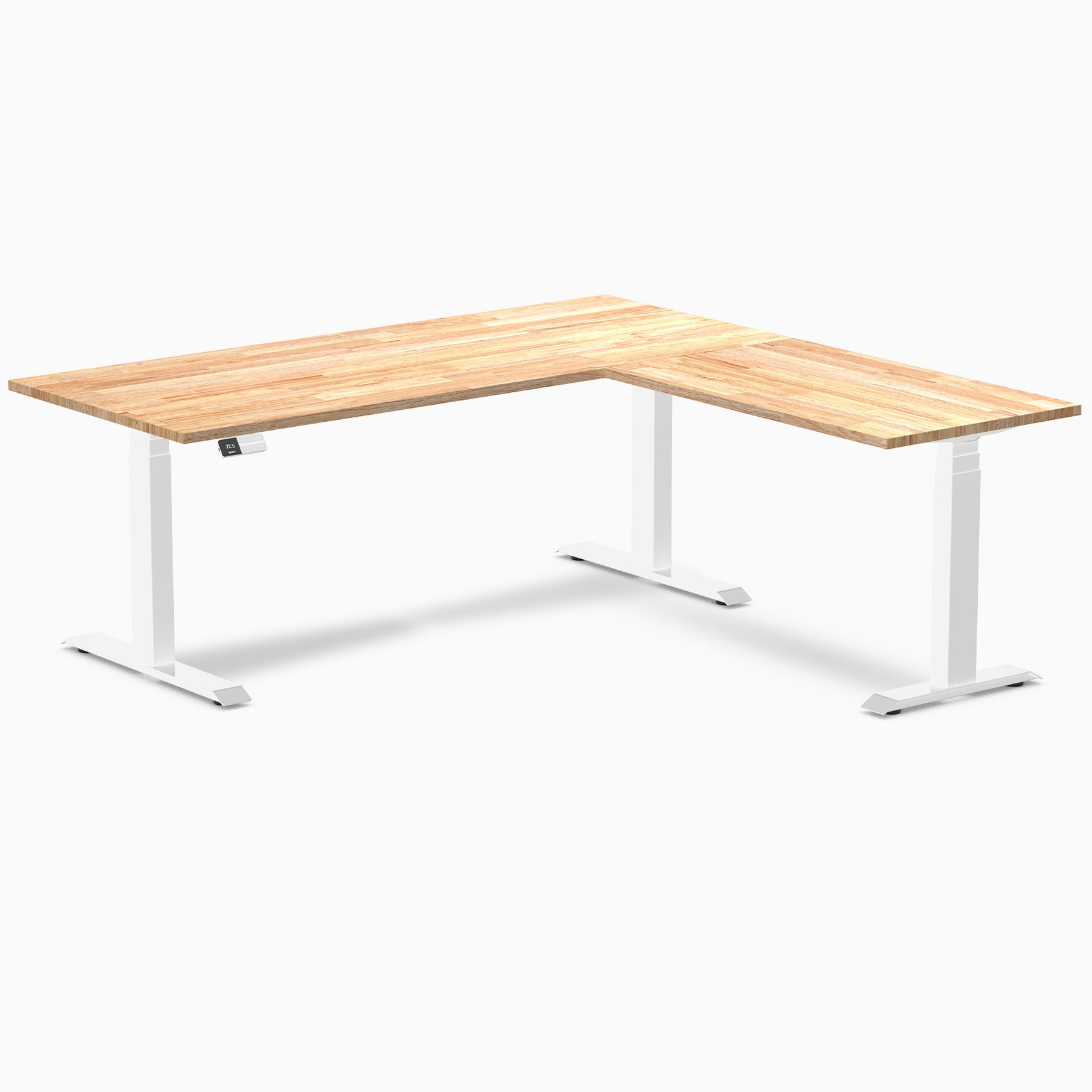 Desky Rubberwood L-Shape Sit Stand Desk - Thumbnail 2