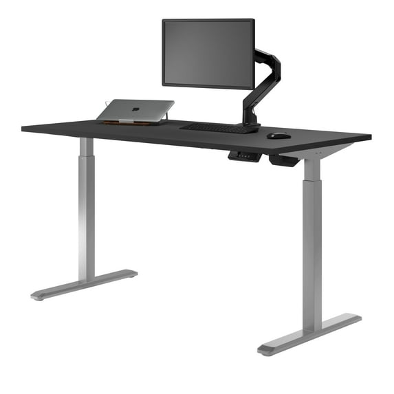 Desky Single Sit Stand Desk - Black / 70.9"X29.5" / Gray