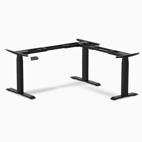 Desky Sit Stand L-Shape Desk Frame - Matte Black