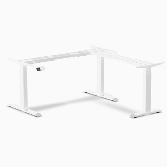Desky Sit Stand L-Shape Desk Frame - White
