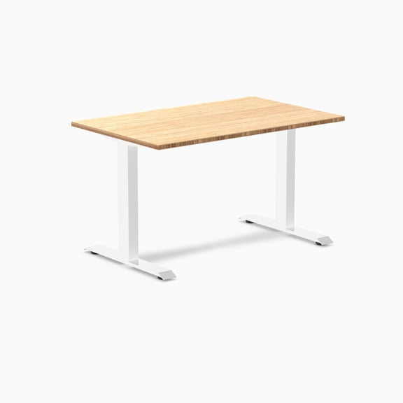 Desky Zero Bamboo Office Desk - Bamboo / 48 X 30 Inches / White