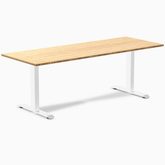 Desky Zero Bamboo Office Desk - Bamboo / 80 X 30 Inches / White