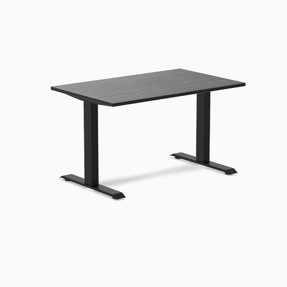 Desky Zero Bamboo Office Desk - Dark Bamboo / 48 X 30 Inches / Matte Black