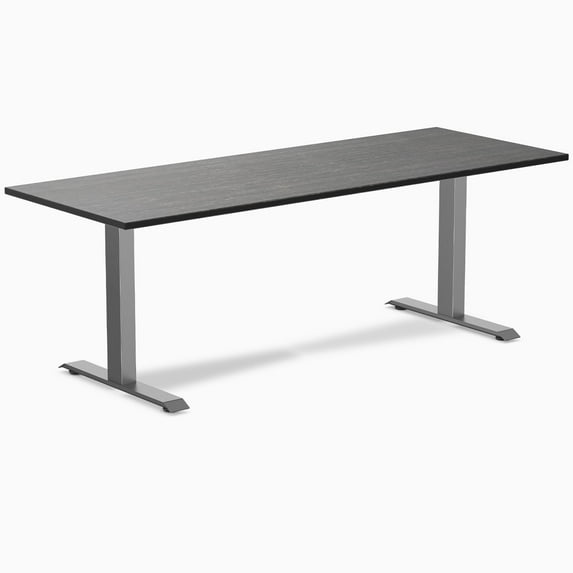 Desky Zero Bamboo Office Desk - Dark Bamboo / 80 X 30 Inches / Space Gray