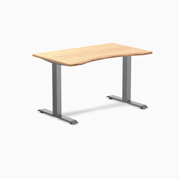 Desky Zero Ergo Edge Office Desk - Bamboo / 48 X 30 Inches / Space Gray