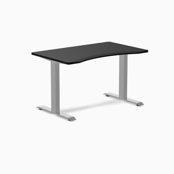 Desky Zero Ergo Edge Office Desk - Black / 48 X 30 Inches / Gray