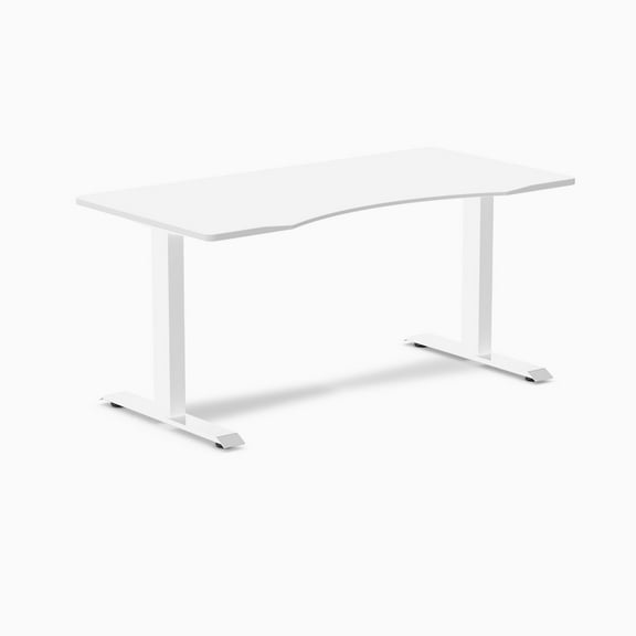 Desky Zero Ergo Edge Office Desk - White / 60 X 30 Inches / White