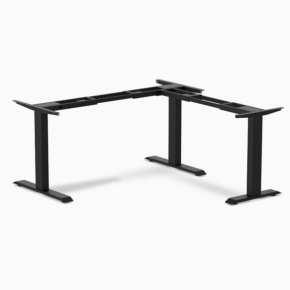 Desky Zero Fixed L-Shape Desk Frame - Matte Black
