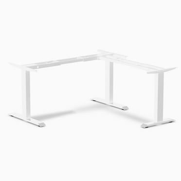 Desky Zero Fixed L-Shape Desk Frame - White