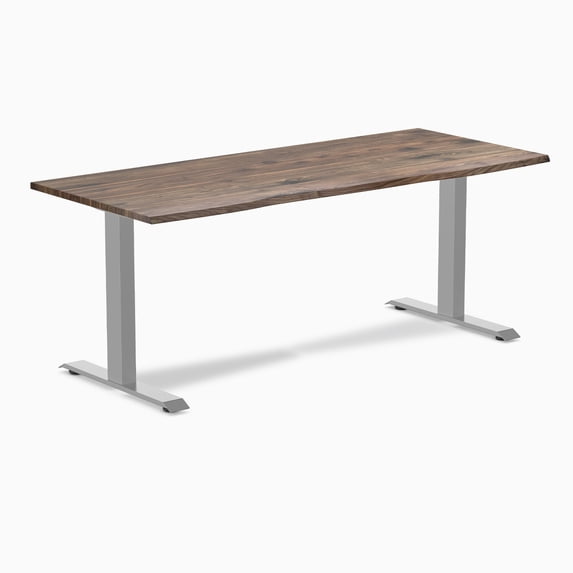 Desky Zero Hardwood Office Desk - Hardwood Natural Walnut / 72 X 30 Inches / Gray