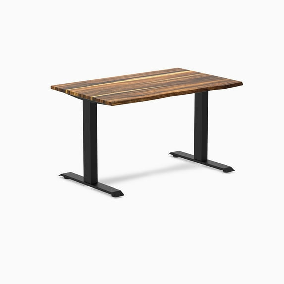 Desky Zero Hardwood Office Desk - Pheasantwood / 48 X 30 Inches / Matte Black