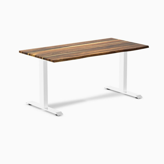 Desky Zero Hardwood Office Desk - Pheasantwood / 60 X 30 Inches / White
