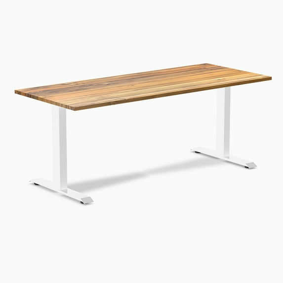 Desky Zero Hardwood Office Desk - Teak / 72 X 30 Inches / White