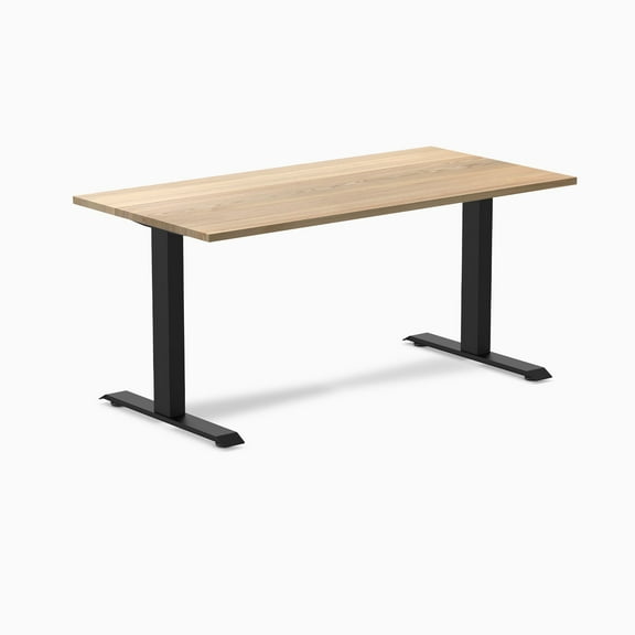 Desky Zero Hardwood Office Desk - White Ash / 60 X 30 Inches / Matte Black