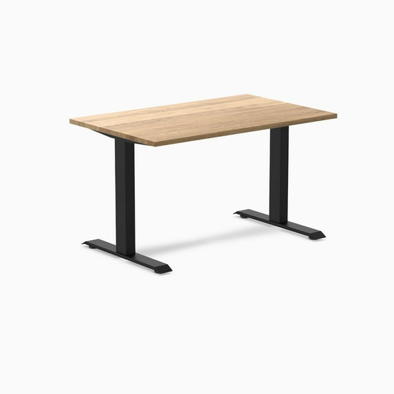 Desky Zero Hardwood Office Desk - White Oak / 48 X 30 Inches / Matte Black