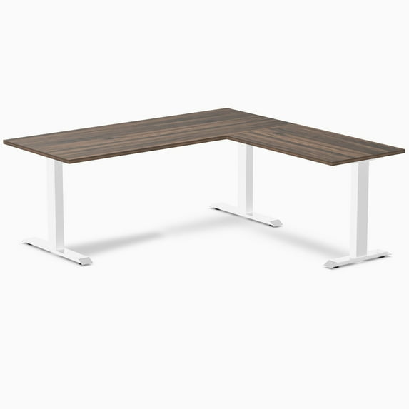 Desky Zero Laminate L-Shape Office Desk - Jarrah Legno / 70.9 X 29.5 X 68.9 X 23.6 Inches / White