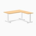 thumbnail image 1 of Desky Zero Laminate L-Shape Office Desk - Select Beech / 59 X 29.5 X 61 X 19.7 Inches / White, 1 of 7