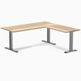 thumbnail image 1 of Desky Zero Laminate L-Shape Office Desk - Sublime Teak / 70.9 X 29.5 X 68.9 X 23.6 Inches / Space Gray, 1 of 7