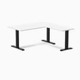 thumbnail image 1 of Desky Zero Laminate L-Shape Office Desk - White / 59 X 29.5 X 61 X 19.7 Inches / Matte Black, 1 of 7