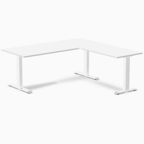 Desky Zero Laminate L-Shape Office Desk - White / 70.9 X 29.5 X 68.9 X 23.6 Inches / White