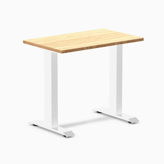 Desky Zero Mini Bamboo Office Desk - Bamboo / 32" X 20" / White