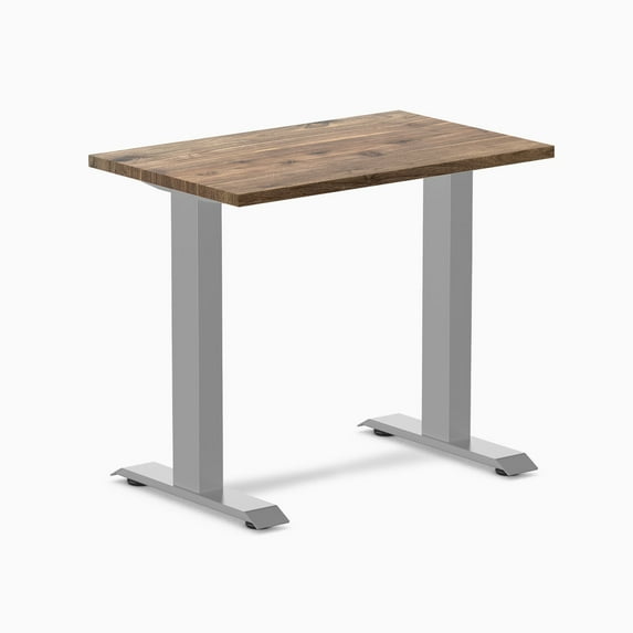 Desky Zero Mini Hardwood Office Desk - Hardwood Natural Walnut / 32" X 20" / Gray