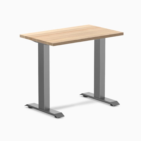 Desky Zero Mini Hardwood Office Desk - White Ash / 32" X 20" / Space Gray