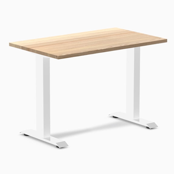 Desky Zero Mini Hardwood Office Desk - White Ash / 40" X 24" / White