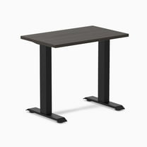 Desky Zero Mini Office Desk - Burnished Wood / 32" X 20" / Matte Black