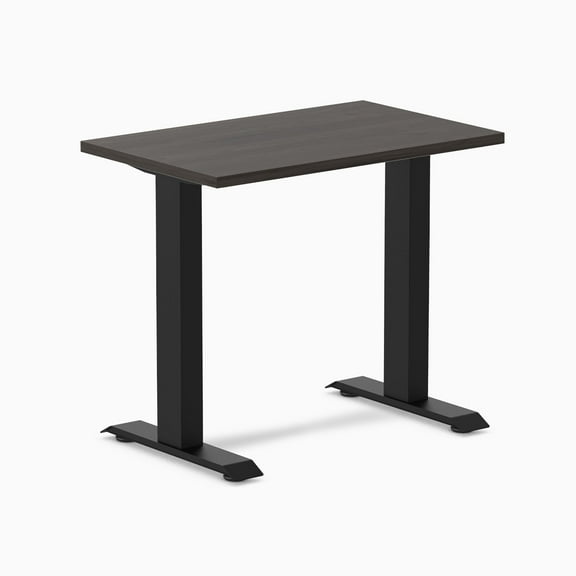Desky Zero Mini Office Desk - Burnished Wood / 32" X 20" / Matte Black