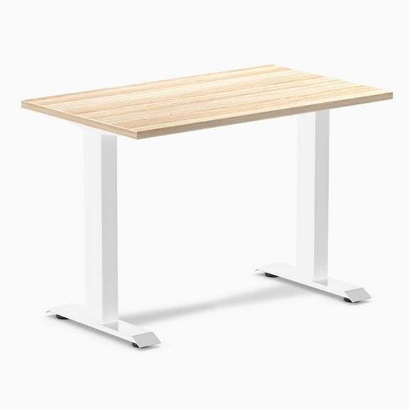 Desky Zero Mini Office Desk - Classic Oak / 40" X 24" / White