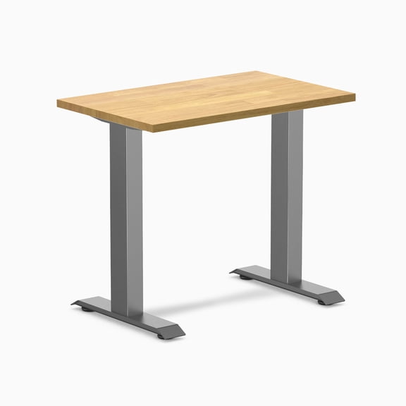 Desky Zero Mini Rubberwood Office Desk - Light Oak / 32" X 20" / Space Gray
