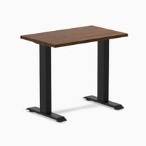 Desky Zero Mini Rubberwood Office Desk - Red Walnut / 32" X 20" / Matte Black