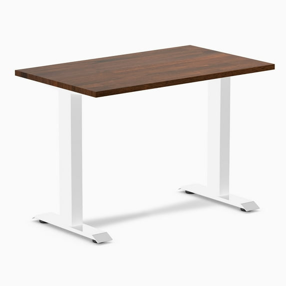 Desky Zero Mini Rubberwood Office Desk - Red Walnut / 40" X 24" / White