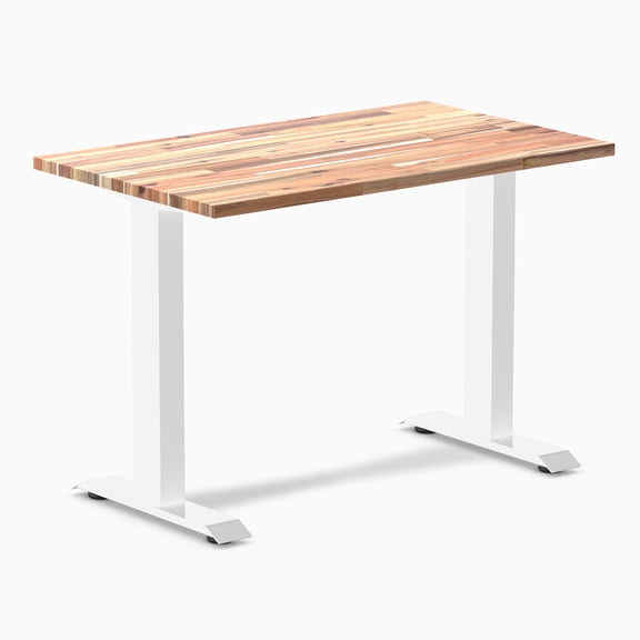 Desky Zero Mini Softwood Office Desk - Acacia / 40" X 24" / White