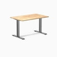 thumbnail image 1 of Desky Zero Rubberwood Office Desk - Natural Timber / 48 X 30 Inches / Space Gray, 1 of 7