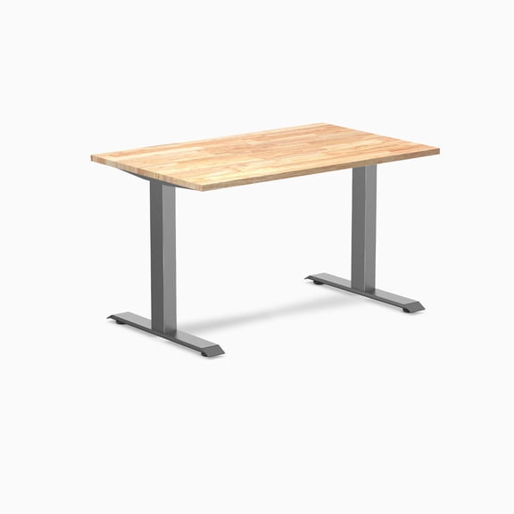 Desky Zero Rubberwood Office Desk - Natural Timber / 48 X 30 Inches / Space Gray