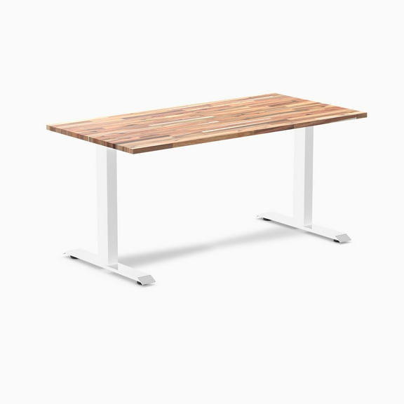 Desky Zero Softwood Office Desk - Acacia / 60 X 30 Inches / White