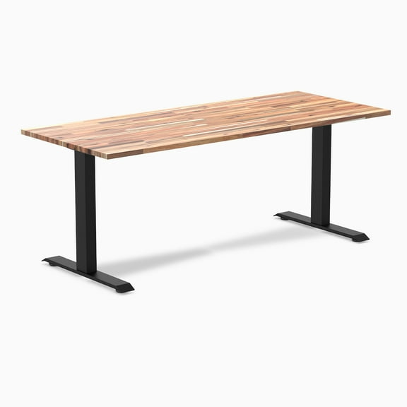 Desky Zero Softwood Office Desk - Acacia / 72 X 30 Inches / Matte Black