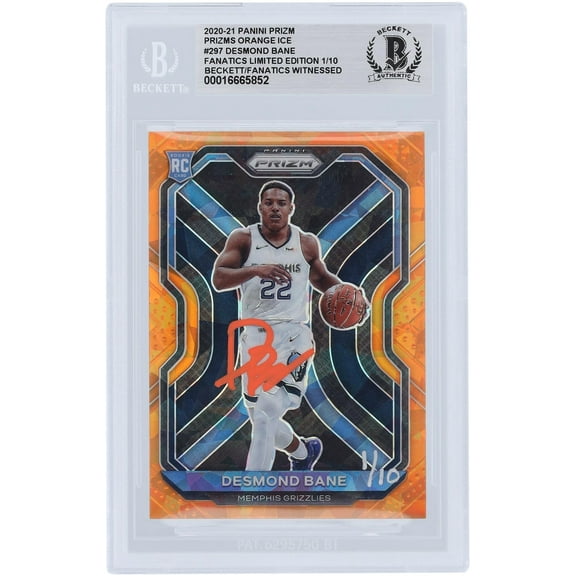 Desmond Bane Memphis Grizzlies Autographed 2020-21 Panini Prizm Orange Ice Prizm #297 #/10 Beckett Fanatics Witnessed Authenticated Rookie Card - Fanatics Authentic Certified