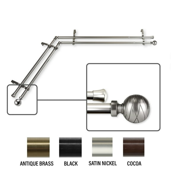 Desmond Corner Window Double Curtain Rod 13/16 inch dia.