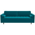thumbnail image 1 of Desmond Mid Century Modern Tufted Cushion Back Turquoise Velvet Living Room Sofa, 1 of 6