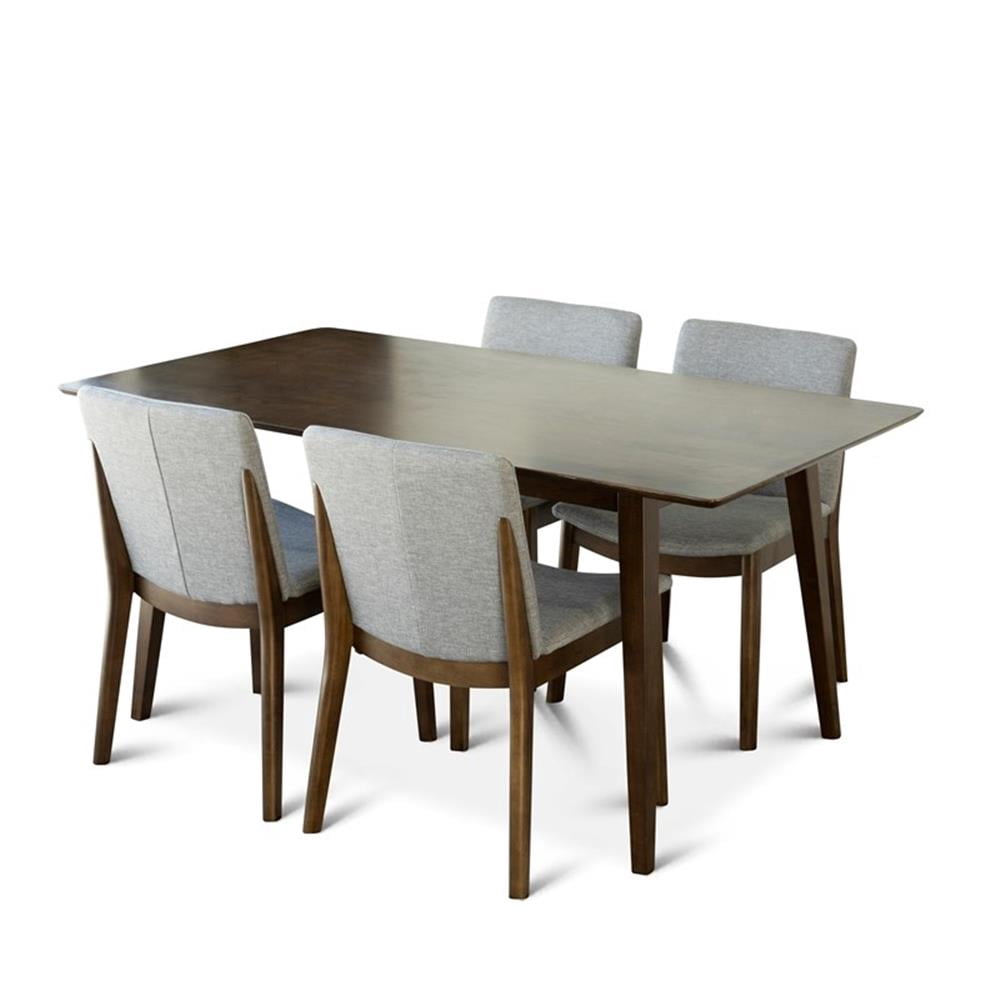 Desmond Modern Solid Wood Dining Table and 4 Chair Set - Walmart.com