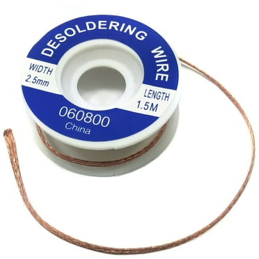 Desoldering Copper Wick for Solder Removal, 2.5mm Width, 5' Length