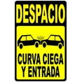 thumbnail image 1 of Despacio Curva Ciega Y Entrada Letrero. Spanish Slow Blind Curve & Driveway Sign, 1 of 1