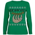 thumbnail image 1 of Despacito Means Slow Sloth Funny Ugly Christmas Sweater Womens Long Sleeve T Shirt, 1 of 1