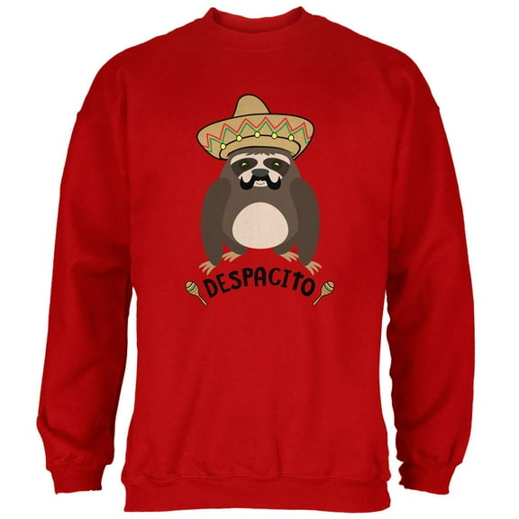Despacito Means Slowly Funny Sloth Pun Mens Sweatshirt Red X-LG