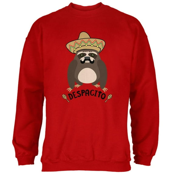 Despacito Means Slowly Funny Sloth Pun Mens Sweatshirt Red X-LG