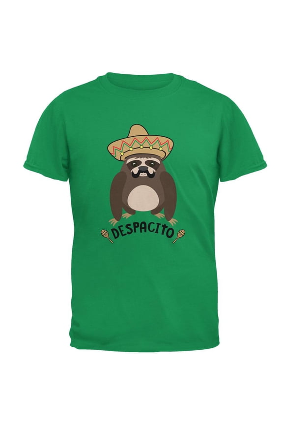 Despacito Means Slowly Funny Sloth Pun Mens T Shirt Irish Green LG
