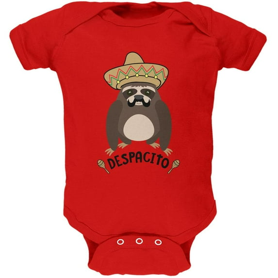 Despacito Means Slowly Funny Sloth Pun Soft Baby One Piece Red 0-3 M